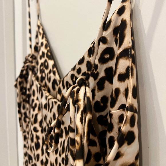 Leopoard-print Slip Dress - Adjustable Mini - Fits XS/S/M - Picture 3 of 6
